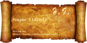 Hayde Ildikó névjegykártya