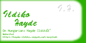 ildiko hayde business card